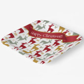 赤いクリスマストナカイのパターン#12 ID1009 ペーパープレート (傾斜あり)