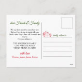 赤いクリスマストラックのラインアートを動かした シーズンポストカード (裏面)