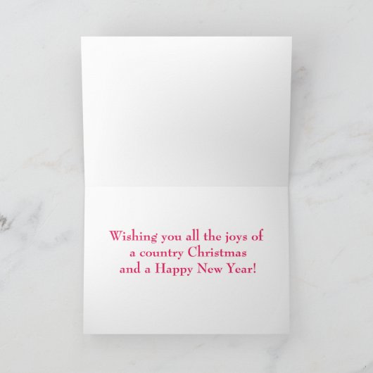 赤いクリスマストラックの国のグリーティングカード カード (内部)