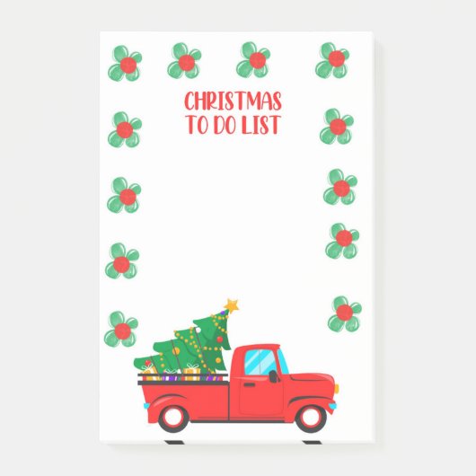 赤いクリスマストラック ToDo リスト付箋 ポストイット (正面)