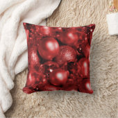 赤いクリスマスバウブル クッション (ブランケット)