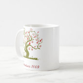 赤いクリスマスバードマグカップ コーヒーマグカップ (正面左)