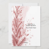 赤いクリスマスパインの木の雪の装飾美しい シーズンカード (裏面)