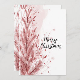 赤いクリスマスパインの木の雪の装飾美しい シーズンカード