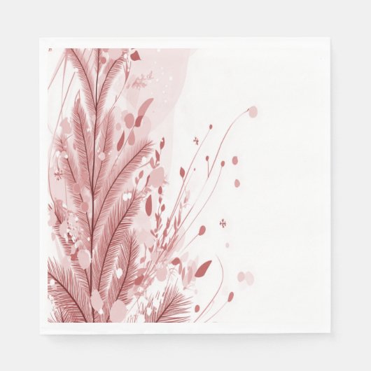 赤いクリスマスパインの木の雪の装飾美しい スタンダードランチョンナプキン (正面)