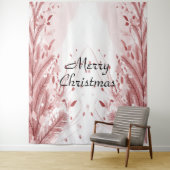 赤いクリスマスパインの木の雪の装飾美しい タペストリー (インサイチュ)