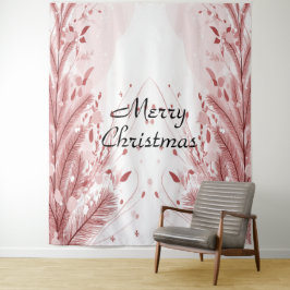 赤いクリスマスパインの木の雪の装飾美しい タペストリー