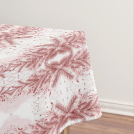 赤いクリスマスパインの木の雪の装飾美しい テーブルクロス