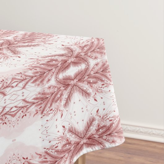 赤いクリスマスパインの木の雪の装飾美しい テーブルクロス (インサイチュ)