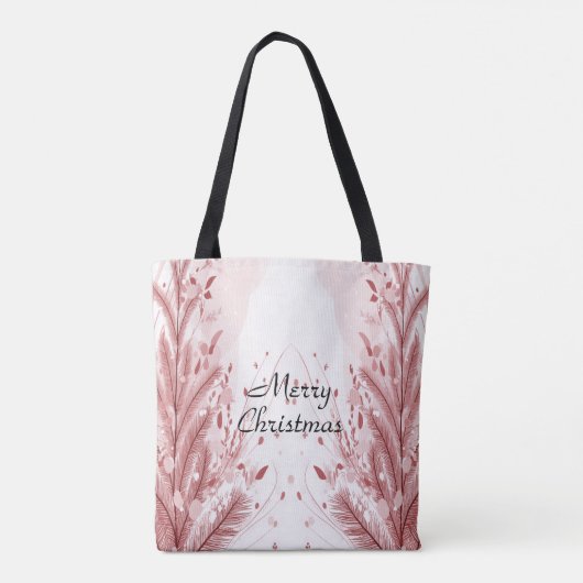 赤いクリスマスパインの木の雪の装飾美しい トートバッグ (裏面)