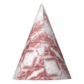 赤いクリスマスパインの木の雪の装飾美しい パーティーハット (裏面)