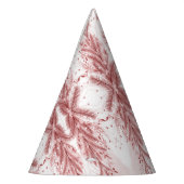 赤いクリスマスパインの木の雪の装飾美しい パーティーハット (左)