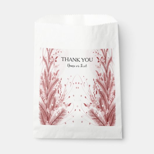 赤いクリスマスパインの木の雪の装飾美しい フェイバーバッグ (正面)