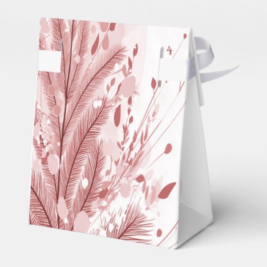 赤いクリスマスパインの木の雪の装飾美しい フェイバーボックス (裏面サイド)