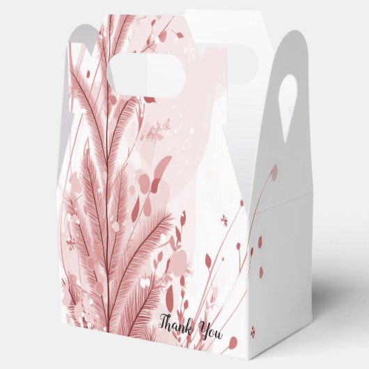 赤いクリスマスパインの木の雪の装飾美しい フェイバーボックス (オープン)