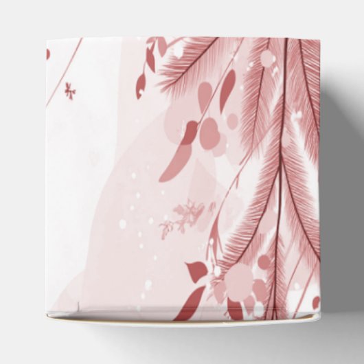 赤いクリスマスパインの木の雪の装飾美しい フェイバーボックス (上部)