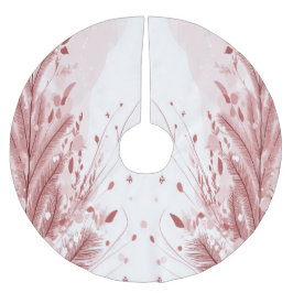 赤いクリスマスパインの木の雪の装飾美しい ブラッシュドポリエステルツリースカート