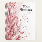 赤いクリスマスパインの木の雪の装飾美しい プランナー手帳 (正面)