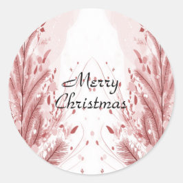 赤いクリスマスパインの木の雪の装飾美しい ラウンドシール