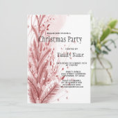 赤いクリスマスパインの木の雪の装飾美しい 招待状 (スタンド正面)