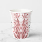赤いクリスマスパインの木の雪の装飾美しい 紙コップ (左)