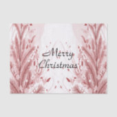 赤いクリスマスパインの木の雪の装飾美しい 薄葉紙 (正面)