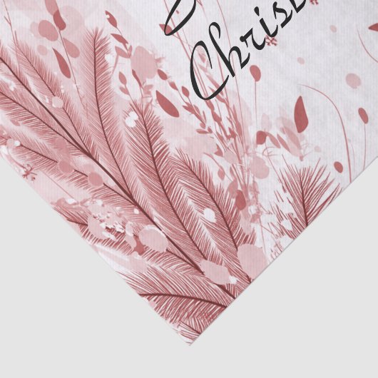 赤いクリスマスパインの木の雪の装飾美しい 薄葉紙 (詳細)