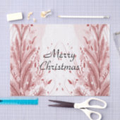 赤いクリスマスパインの木の雪の装飾美しい 薄葉紙 (クラフト)