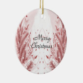 赤いクリスマスパイン雪きれい セラミックオーナメント (右)