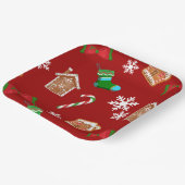 赤いクリスマスパターン ペーパープレート (傾斜あり)