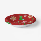 赤いクリスマスパターン ペーパーボウル (傾斜あり)