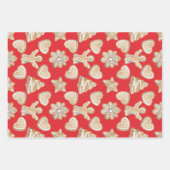 🎄赤いクリスマスパターン ラッピングペーパーシート (正面)