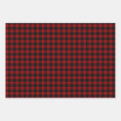 赤いクリスマスパターン ラッピングペーパーシート (正面3)