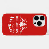 赤いクリスマスパーソナライズされたの姓 |休日 Case-Mate iPhoneケース (裏面 (横))