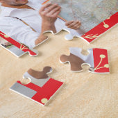 赤いクリスマスパーソナライズされた6フォトコラージュ ジグソーパズル (側面)