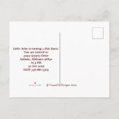 赤いクリスマスパーティー招待状発表葉書 案内ポストカード (裏面)