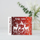 赤いクリスマスパーティー招待状発表葉書 案内ポストカード (スタンド正面)