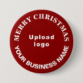 赤いクリスマスビジネスラウンドシェイプボタン 缶バッジ (正面)