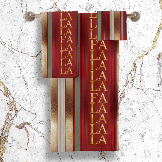 赤いクリスマスファラパターン#27 ID1009 バスタオルセット