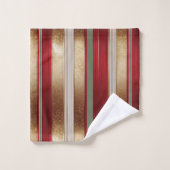 赤いクリスマスファラパターン#27 ID1009 バスタオルセット (ウォッシュタオル)