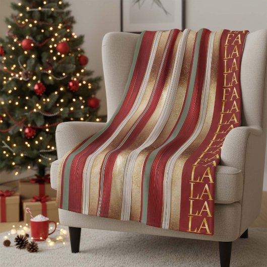赤いクリスマスファラパターン#27 ID1009 フリースブランケット