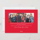 赤いクリスマスフォトかわいい波状の縁フレーム シーズンカード (裏面)