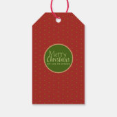 赤いクリスマスフォトアドカスタム文字ギフトラベル ギフトタグ (裏面)