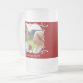 赤いクリスマスフォトグリーンの曇ったマ縁どグ フロストグラスビールジョッキ (正面左)