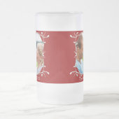 赤いクリスマスフォトグリーンの曇ったマ縁どグ フロストグラスビールジョッキ (中央)