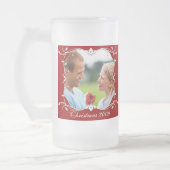 赤いクリスマスフォトグリーンの曇ったマ縁どグ フロストグラスビールジョッキ (左)