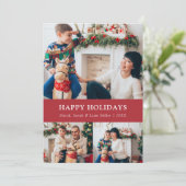 赤いクリスマスフォトコラージカード シーズンカード (スタンド正面)