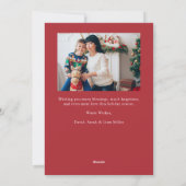 赤いクリスマスフォトコラージカード シーズンカード (裏面)