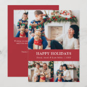 赤いクリスマスフォトコラージュカード シーズンカード (正面/裏面)