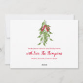 赤いクリスマスフォトミスタントーテンプレート シーズンカード (裏面)